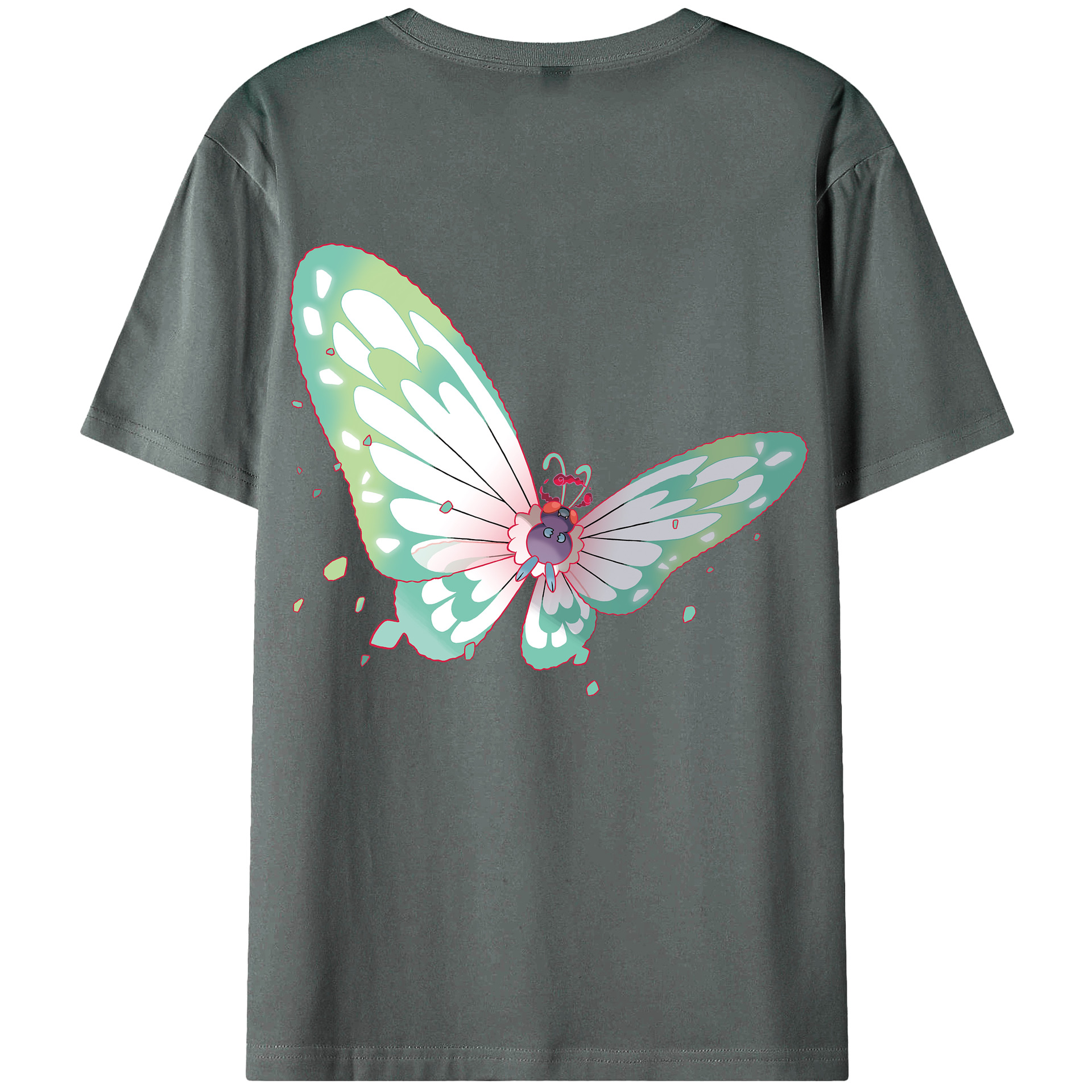 （画像用） ポケットモンスター Pokémon 綿100％ メンズ半袖Tシャツ（バックプリント） 通気性